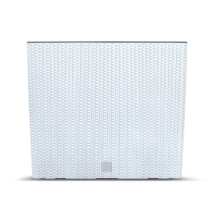 (White) Rectangle Rattan Floor Standing Planter Indoor Outdoor Patio Plant Pot Trough
