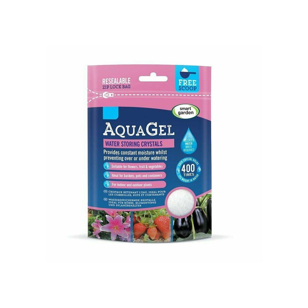 Smart Garden AquaGel Water Storing Crystals 200g Resealable Bag & Scoop