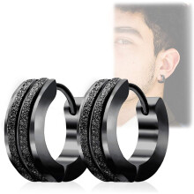 Stainless Steel Hoop Earrings For Men's Women's,Silver/Gold/Black/Blue Hypoallergenic Round Huggie Earrings,Fashion Punk Earrings Piercing Jewelry