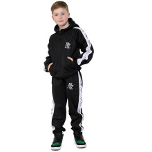 (13 Years, Black) Kids Girls Boy A2Z Print Panelled Hooded Tracksuit
