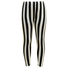 (9-10 Years, Black & White Stripes) Kids Girls Black & White Vertical Stripes Legging