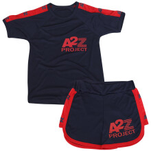 (11-12 Years, Navy) Boys Girls Sports Summer Outfits T-shirt Short Set