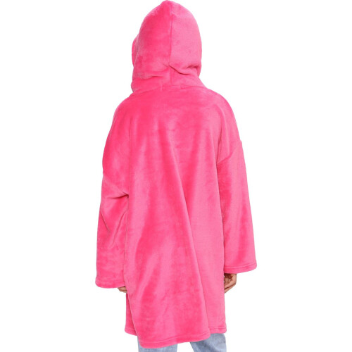 (One Size, Pink) Men Ladies Oversized Hoodie Plain Snuggle Blanket 1