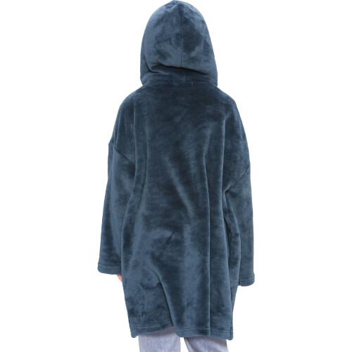 (One Size, Navy) Men Ladies Oversized Hoodie Plain Snuggle Blanket 1