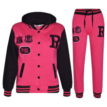 (5-6 Years, FOX Cerise) Kids Girls Boys Baseball NYC & FOX Tracksuit Set
