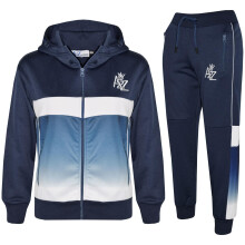 (9-10 Years, Navy) Boys Girls A2Z 3D Fade Gradient Hooded Tracksuits