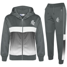 (11-12 Years, Steel Grey) Boys Girls A2Z 3D Fade Gradient Hooded Tracksuits
