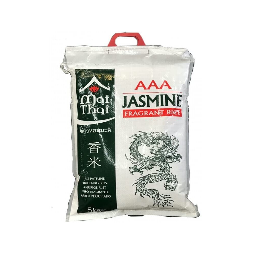 Mai Thai Jasmine Fragrant Rice 5kg, Jasmine Fragrant Rice with a Delicate Aroma & Delicious Taste, Perfect for Pulao or Biryani