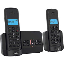 BT Home Phone Twin Pack - Nuisance Call Blocking, 12-Minute Answer Machine with Remote Access, Do Not Disturb, 1.6 inch Blue Backlit Screen (C-094187)