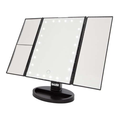 (Black) Bauer Professional Foldable LED Mirrors