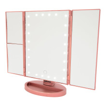 (Rose Gold) Bauer Professional Foldable LED Mirrors