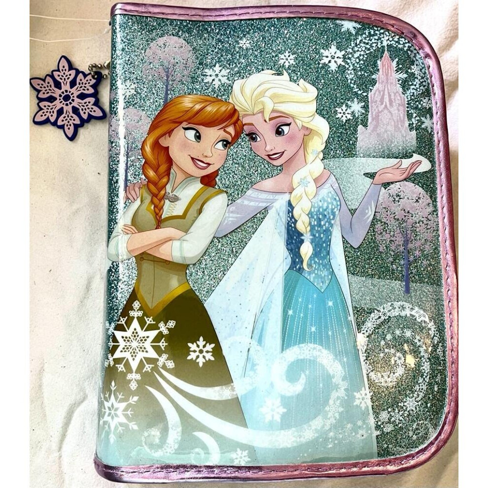 New Disney Frozen Elsa Anna Zip Up Stationary Colour Artwork Case Set School