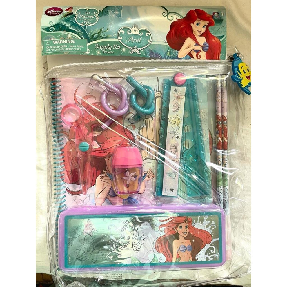 Ariel Little Mermaid 10 Pc Stationary Supply Kids School Accessories