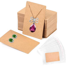 Heatigo Earring Display Card, Earring Card Display Earring Holder Cards,with Self-Seal Bags, Necklace Display Cards,Earring Card Holder Blank Kraft