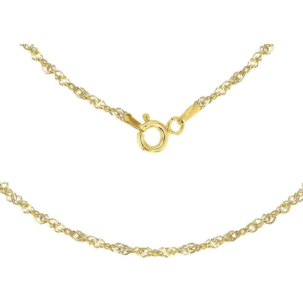 Carissima Gold Women's 9 ct Yellow Gold Hollow 1.9 mm Diamond Cut Sing Curb Chain Necklace