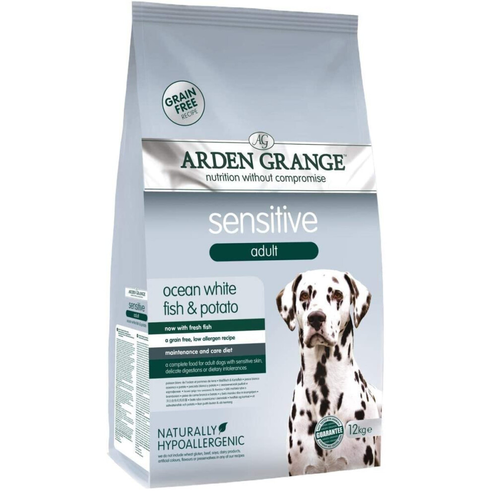 (12 kg (Pack of 1)) Arden Grange Adult Dry Dog Food with Fresh Ocean White Fish and Potato