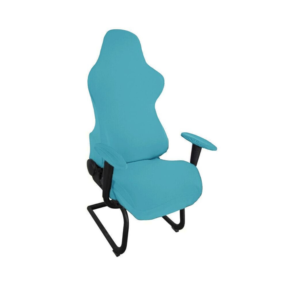 (Sky Blue) Ergonomic Office Computer Game Reclining Chair Slipcover Stretchy Cover Sky Blue
