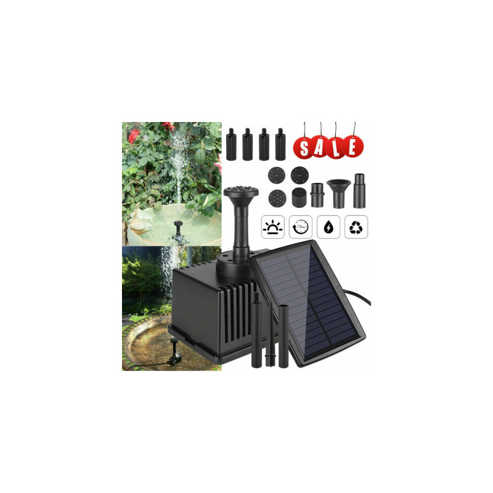 Solar Panel Powered Water Feature Pump Garden Pool Pond Aquarium Fountain Filter