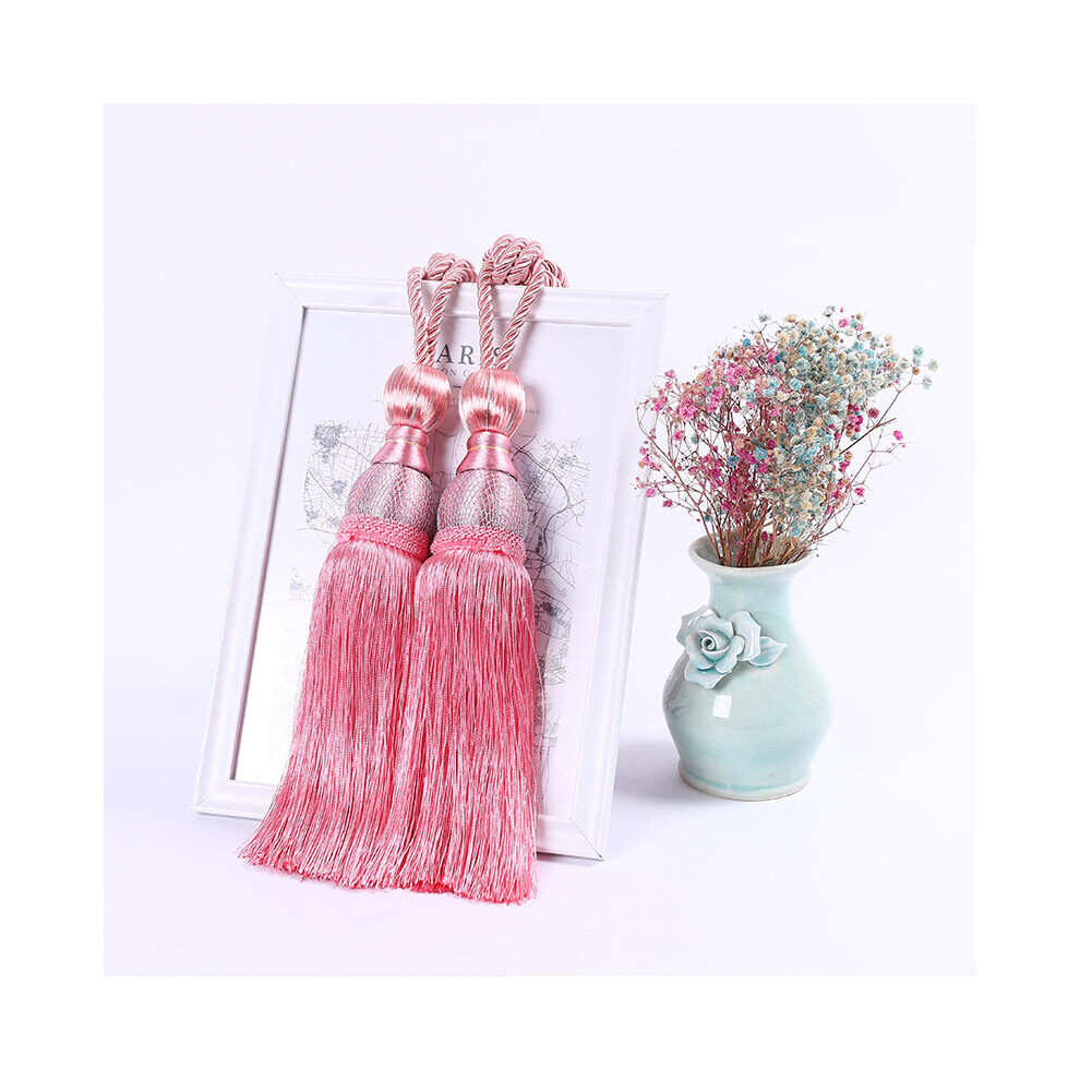 (pink) Tassel Hanging Ball Curtain Straps Tie Rope Curtain Accessories