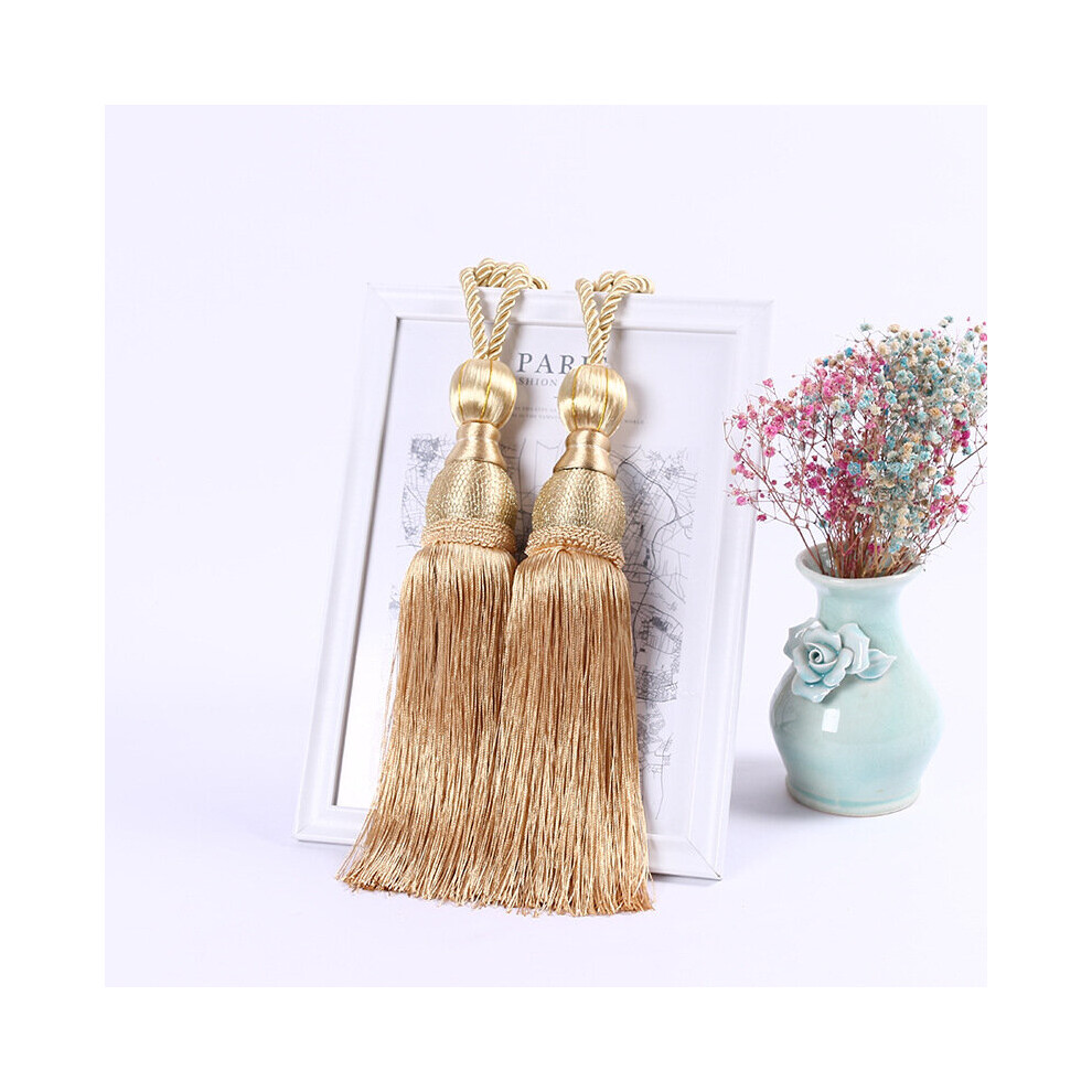 (beige) Backs Curtain Rope Tie Tassel Buckle Window Cloth Decor