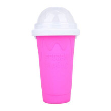 (Pink) DIY Homemade Smoothie Cups Freezes Drinks Cup Double Layer, Shake Smoothie Cup, Quick Frozen Smoothies Slushy Ice Cream Maker Milk Shake Make