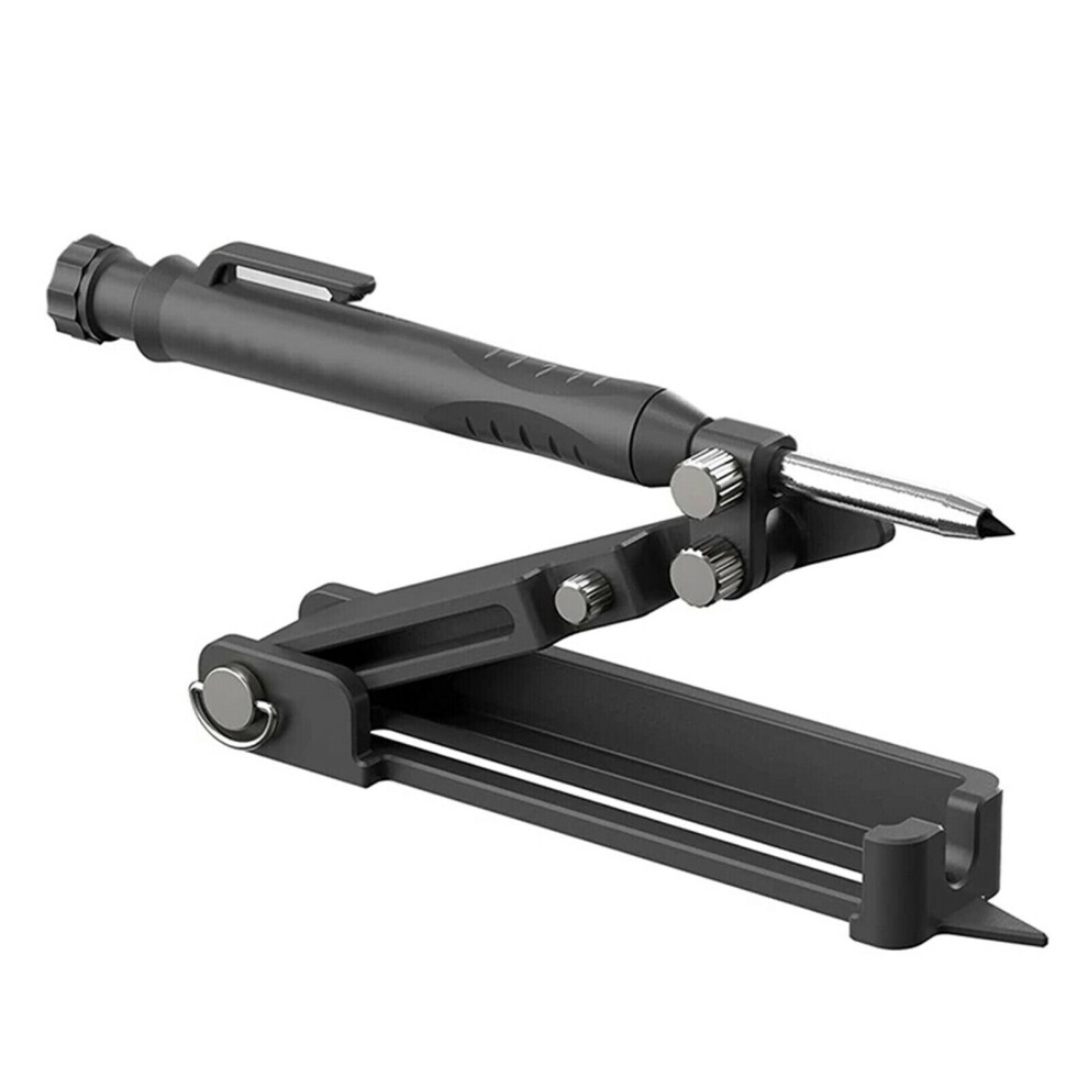 (Black) Multi-Function Scribing Tool Construction Pencil Woodworking With Pencil 095614351525