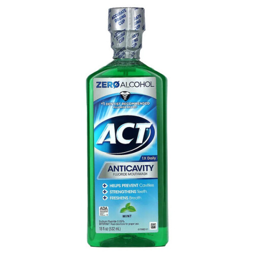 ACT Act, Anticavity Fluoride Mouthwash, Alcohol Free, Mint, 532ml
