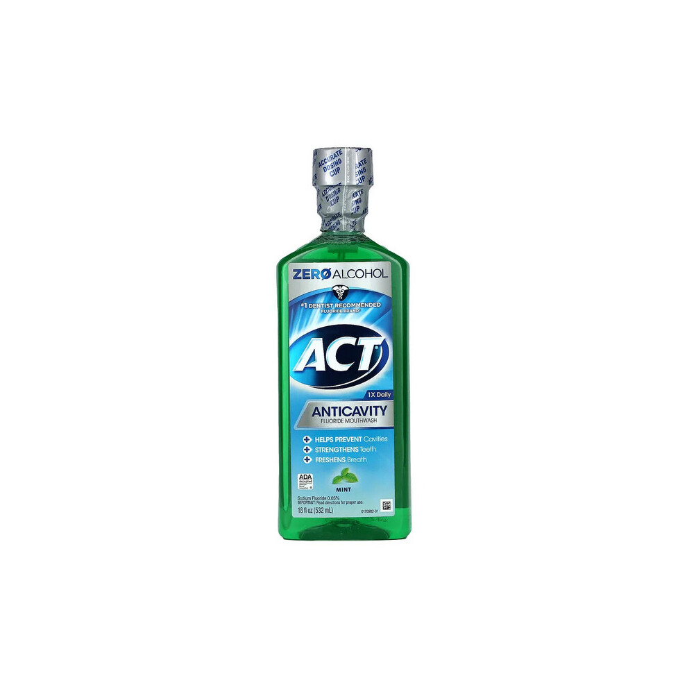 Act, Anticavity Fluoride Mouthwash, Alcohol Free, Mint, 532ml