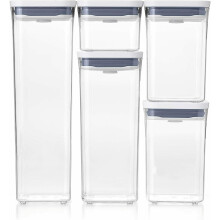OXO Good Grips 5-Piece POP Containers Set with Push Button Airtight Seal, Stackable & Dishwasher Safe - 11235900