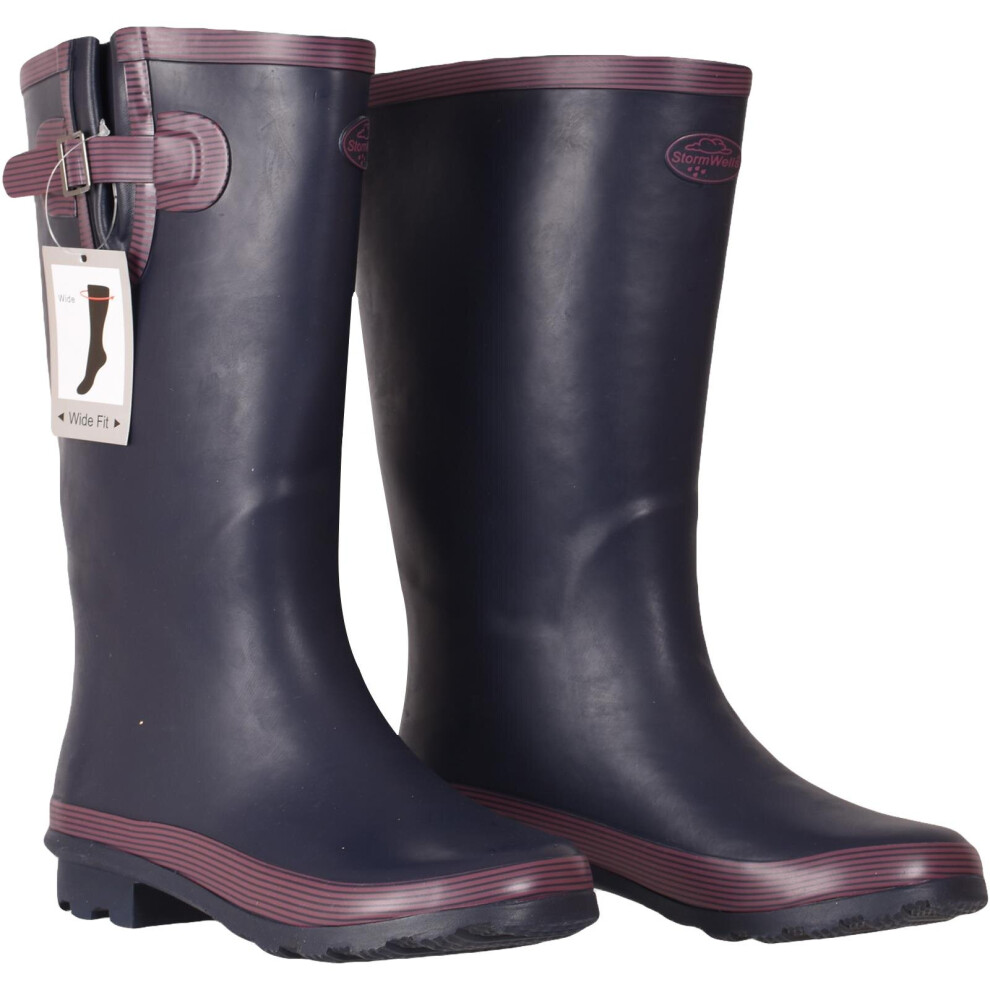 (Navy Blue, UK 6) Stormwells Ladies Wellington Boots Rain Waterproof