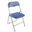 (BLUE, 1) Folding Square Chair Silver Metal Frame Portable Padded Seat Saving Space 1