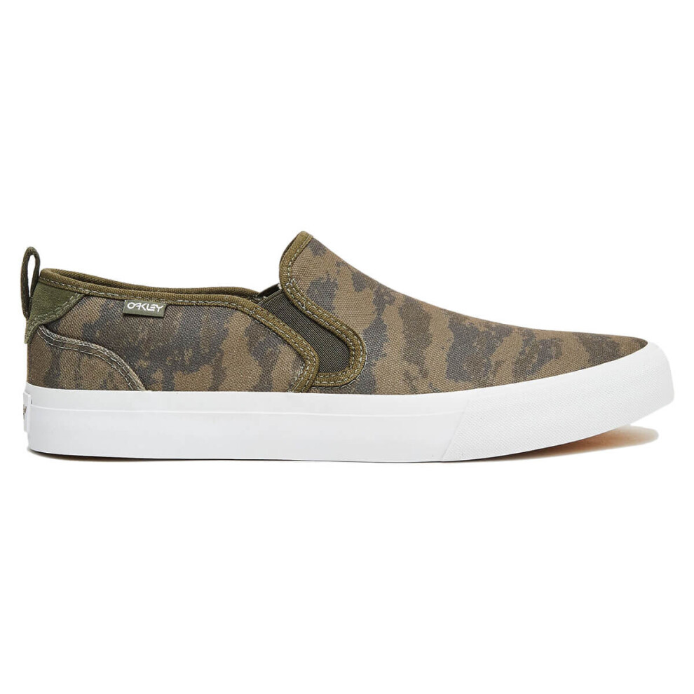 (UK 8, Green Brush Camo) Oakley Mens 2022 B1B Classic Slip On Moisture Management Trainers