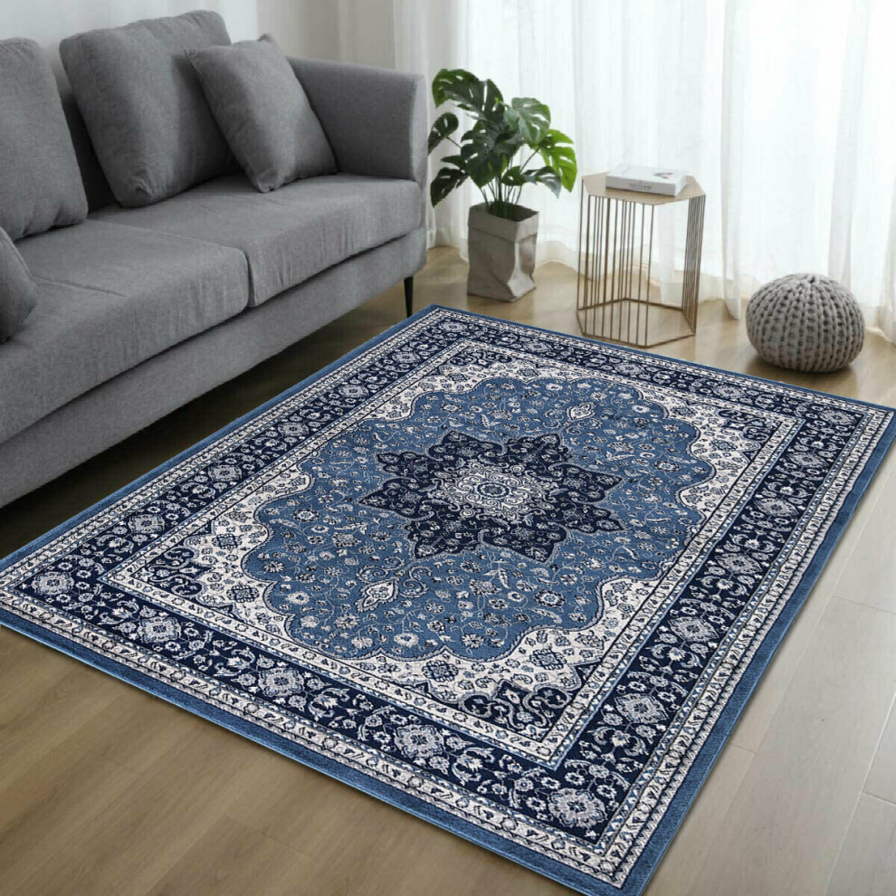 (Blue , 160 x 230 cm) Luxury Vintage Style Classic ROME Traditional Rugs