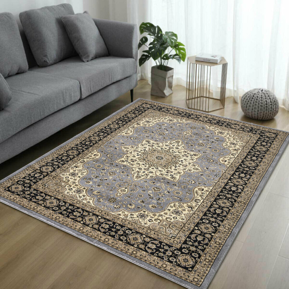 (Grey , 60 x 220 cm ) Luxury Vintage Style Classic ROME Traditional Rugs