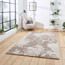 (50033 Beige/Silver, 120 x 170 cm) Gold Silver Modern Rugs Abstract Small XL Large Living Room Rug Bedroom Capet UK