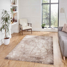 (50035 Beige, 120 x 170 cm) Gold Silver Modern Rugs Abstract Small XL Large Living Room Rug Bedroom Capet UK
