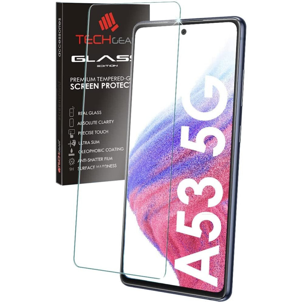 Techgear Glass Edition Compatible With Samsung Galaxy A53 5G, Tempered Glass Screen Protector Cover [2.5D Round Edge] [9H...