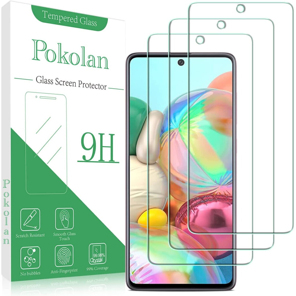 [3 Pack] Pokolan Screen Protector Compatible For Samsung Galaxy A51, A51 5G, A51 5G Uw Tempered Glass, Support Fingerprint... 5059648535608
