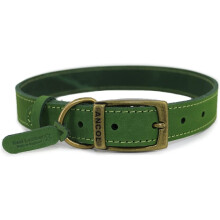 Timberwolf Leather Collar Green 35-43cm Size 4