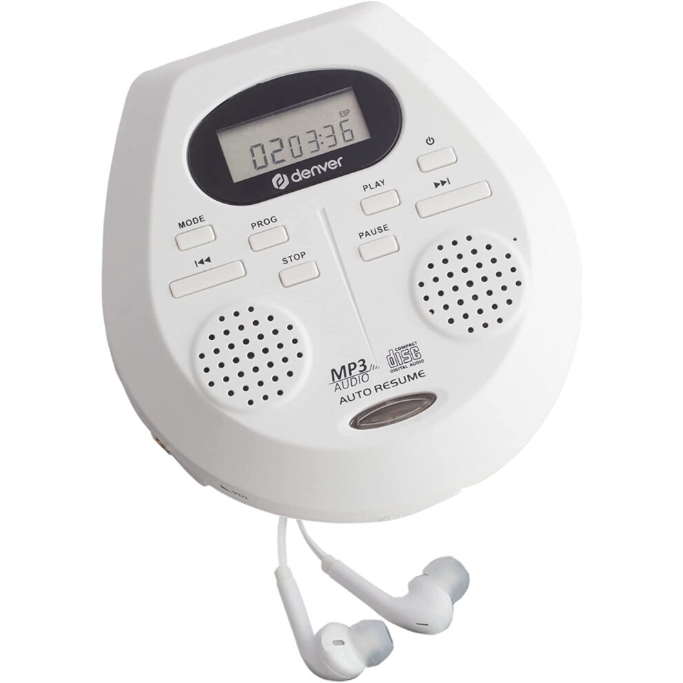 Denver Portable CD Player With Speakers/CD Walkman Discman/CDs, MP3 & Audio Book / 40 Second Antishock/Resume Play/Mini CD...