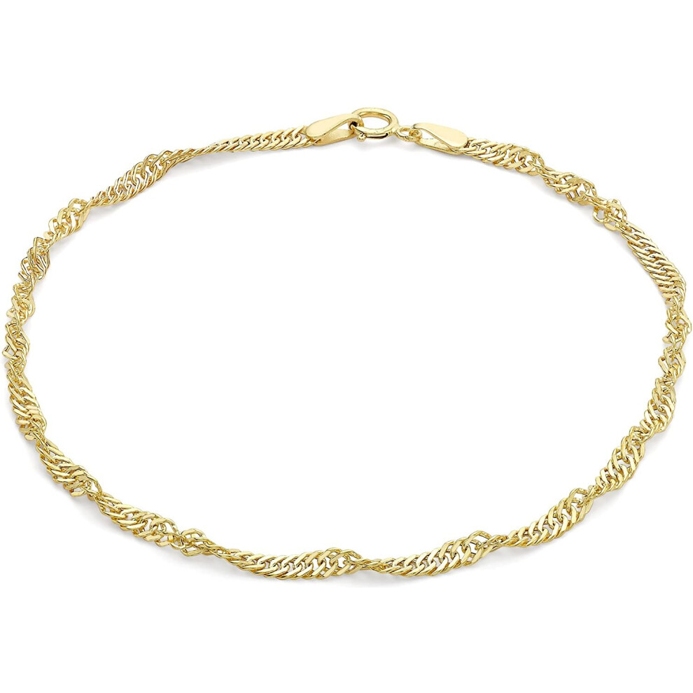 Carissima Gold Unisex 9 ct Yellow Gold Curb Chain Bracelet of Length 19 cm