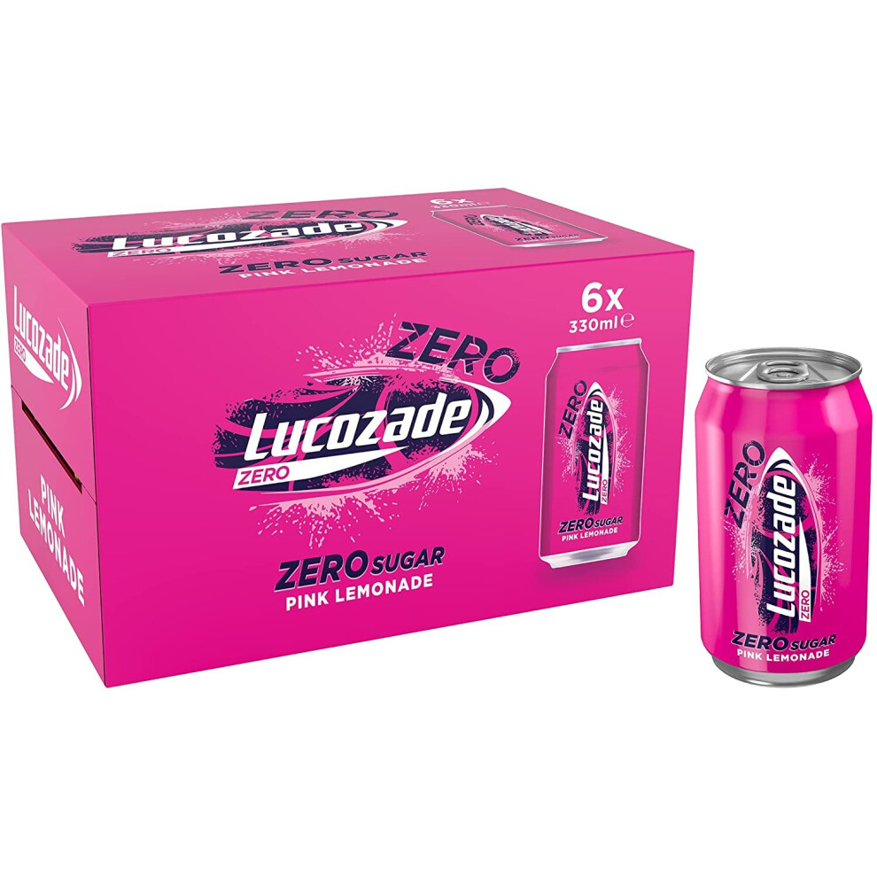 Lucozade Zero Pink Lemonade Cans 6x330ml