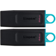 Kingston 64GB DT EXODIA USB 3.2 Gen 1 Black/Teal 2-Piece Pack (HJ8U)
