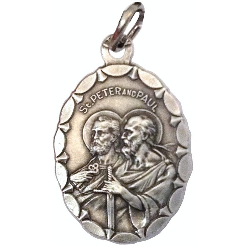 THE HOLY APOSTLES SAINT PETER AND SAINT PAUL OVAL SHAPE MEDAL - 100% MADE IN ITALY