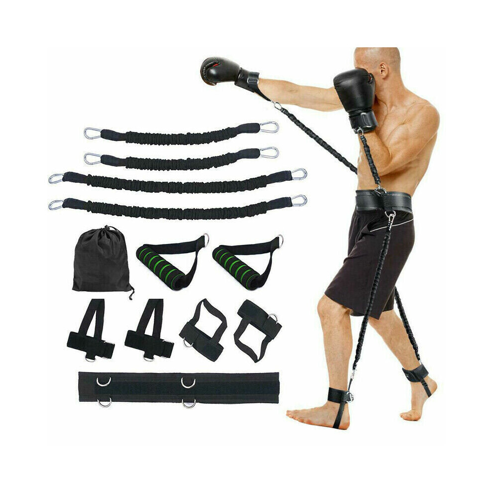 (15lbs, 6.8kg) Sports Fitness Resistance Bands Set Boxing Bouncing Strength Training Equipments