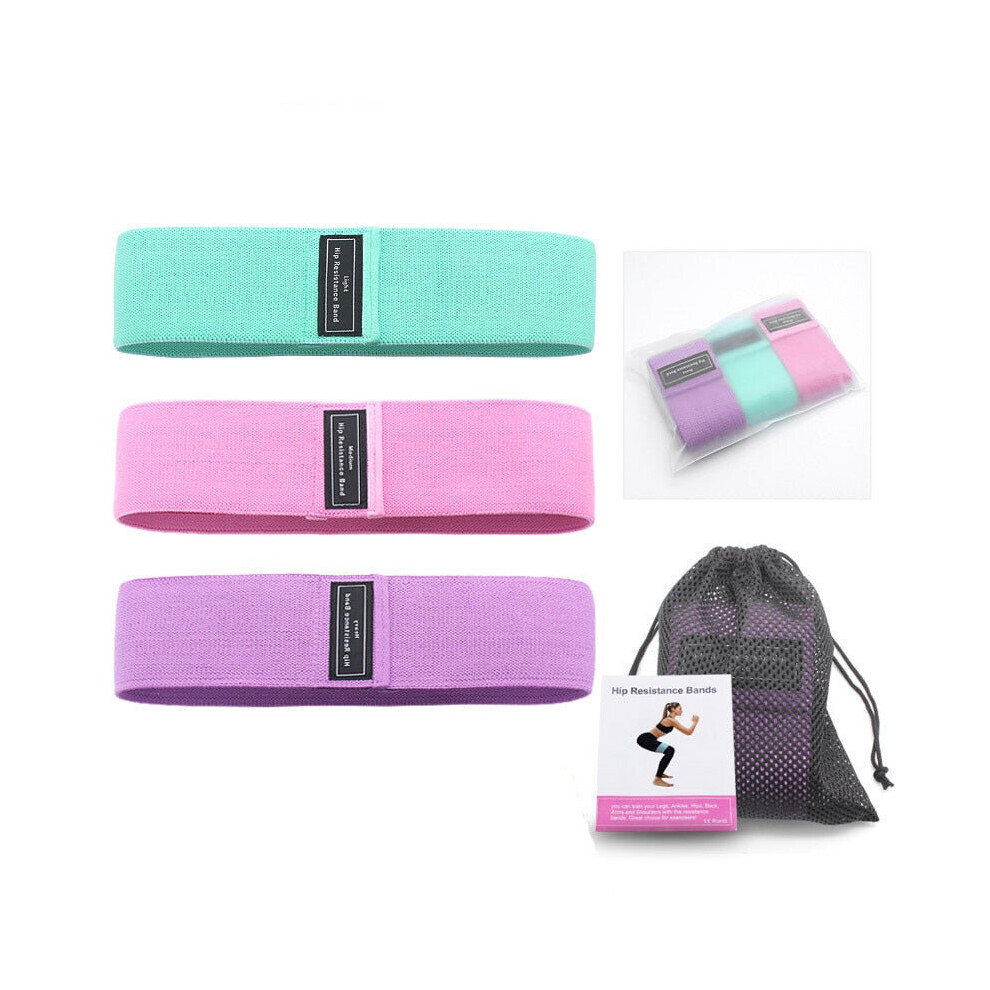 (Light) Resistance Fabric Rubber Elastics Bands Set Workout Sport Fitness Equipment For Yoga Gym Training