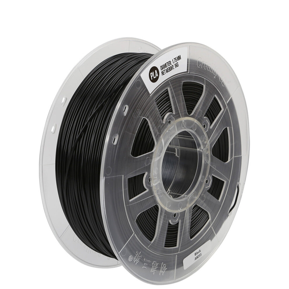 (Black) PLA Filament For 3D Printer, White/Black/Yellow/Blue/Red 1.75mm