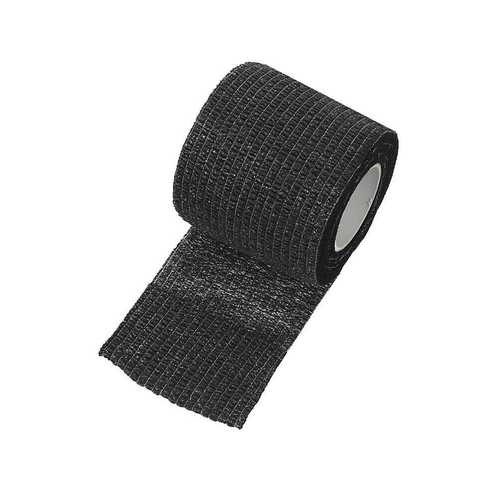 (Black) 450x5cm Waterproof First Aid Self-Adhesive Elastic Bandage Muscle Care Gauze Tape