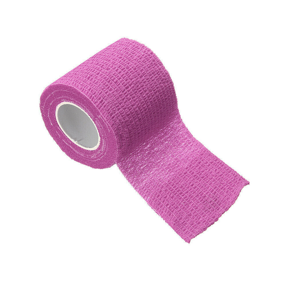 (Pink) 450x5cm Waterproof First Aid Self-Adhesive Elastic Bandage Muscle Care Gauze Tape