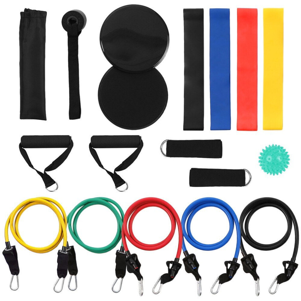 18Pcs Resistance Bands Set Workout Fitness Exercise Rehab Loop Tube for Home Gym Travel